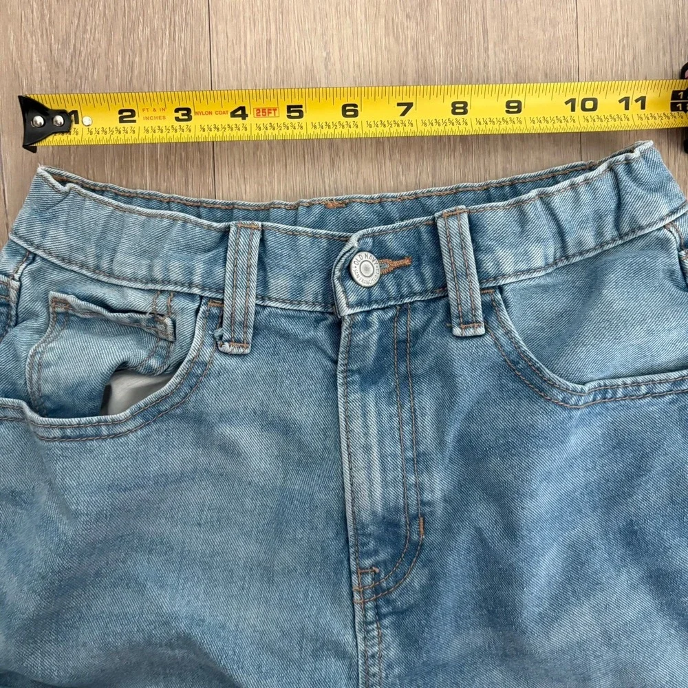 Old Navy Girls Jeans Size 14 Light Blue High Rise Slouchy Straight Leg Denim